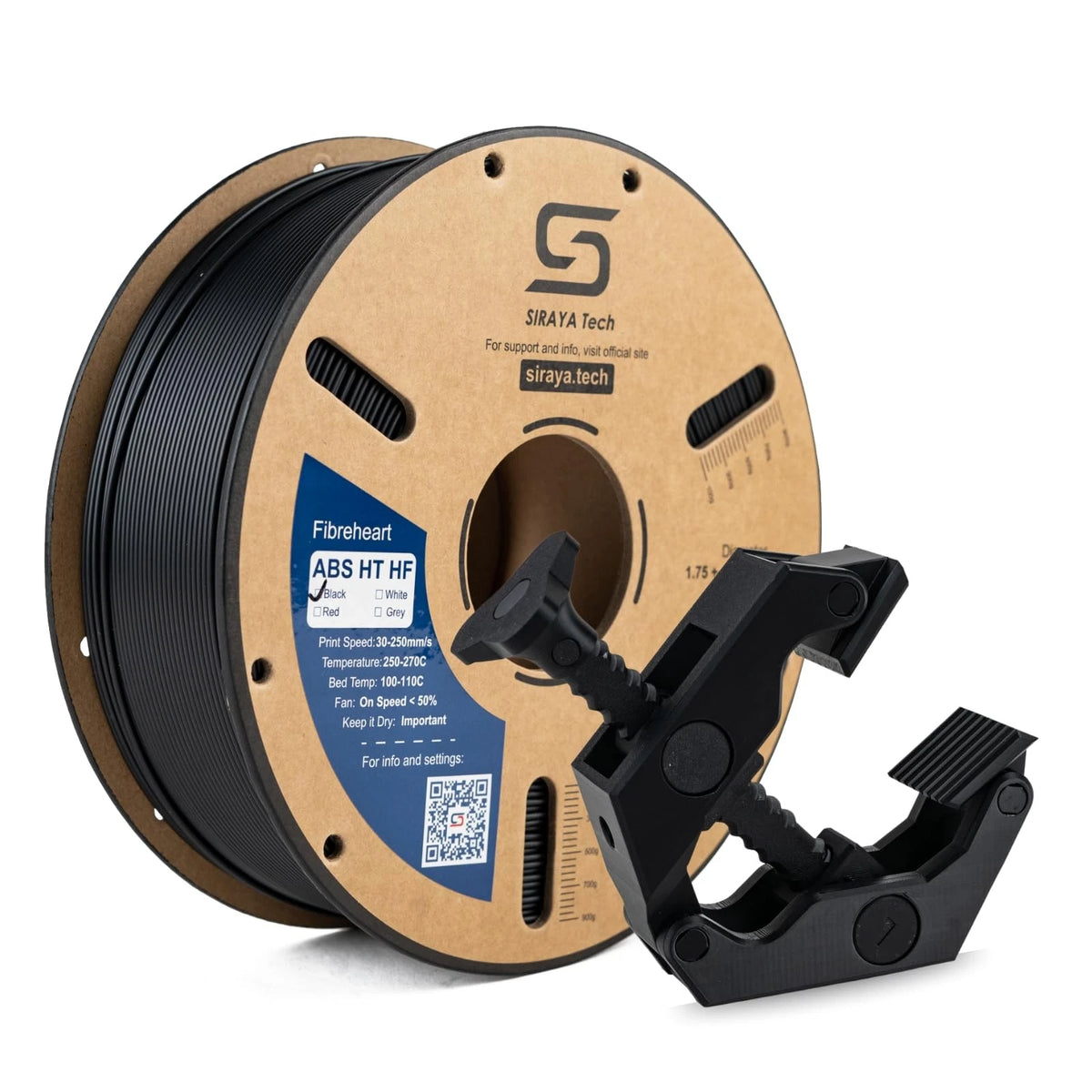 Siraya Tech Fibreheart ABS HT HF 3D Printer Filament – 1kg, Abs Ht Hf Black