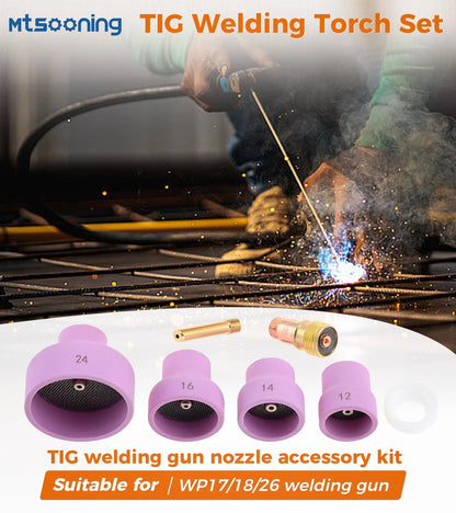Mtsooning Ceramic Welding Cup Set, #12#14#16#24 Tig Cups,Alumina...
