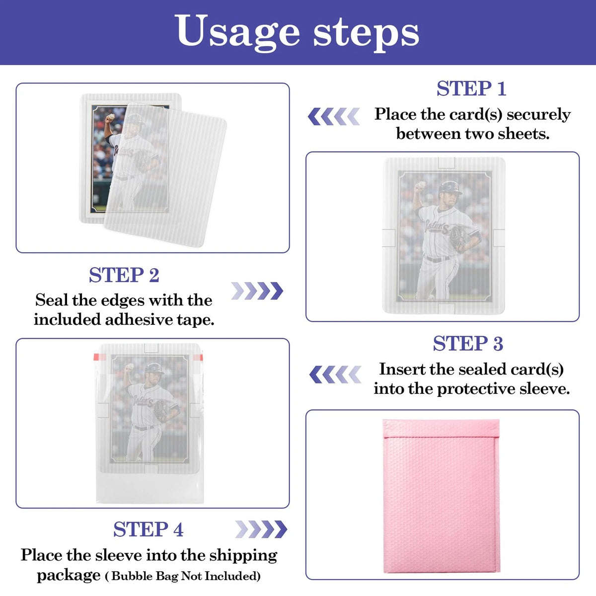 Klmnop 150 Pack Trading Card Shipping Protectors for 3.5 x 4.5 inch, Clear