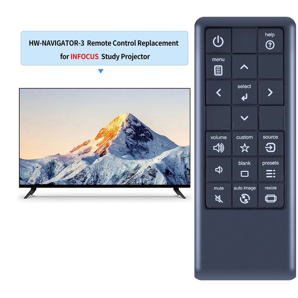 HW-NAVIGATOR-3 Remote Control For InFocus Projector IN112 IN114 W240 W260