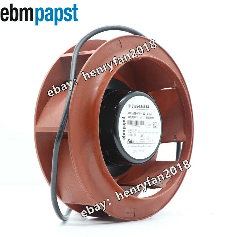 Ebmpapst R1G175-AB41-64 Centrifugal Fan 48V 0.85A 34/25W 3100RPM PWM Cooling Fan
