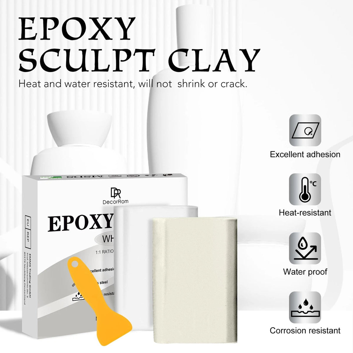 Epoxy Putty - 8oz / 227g Pool Putty, 2 in 1 Underwater or Above Fast White