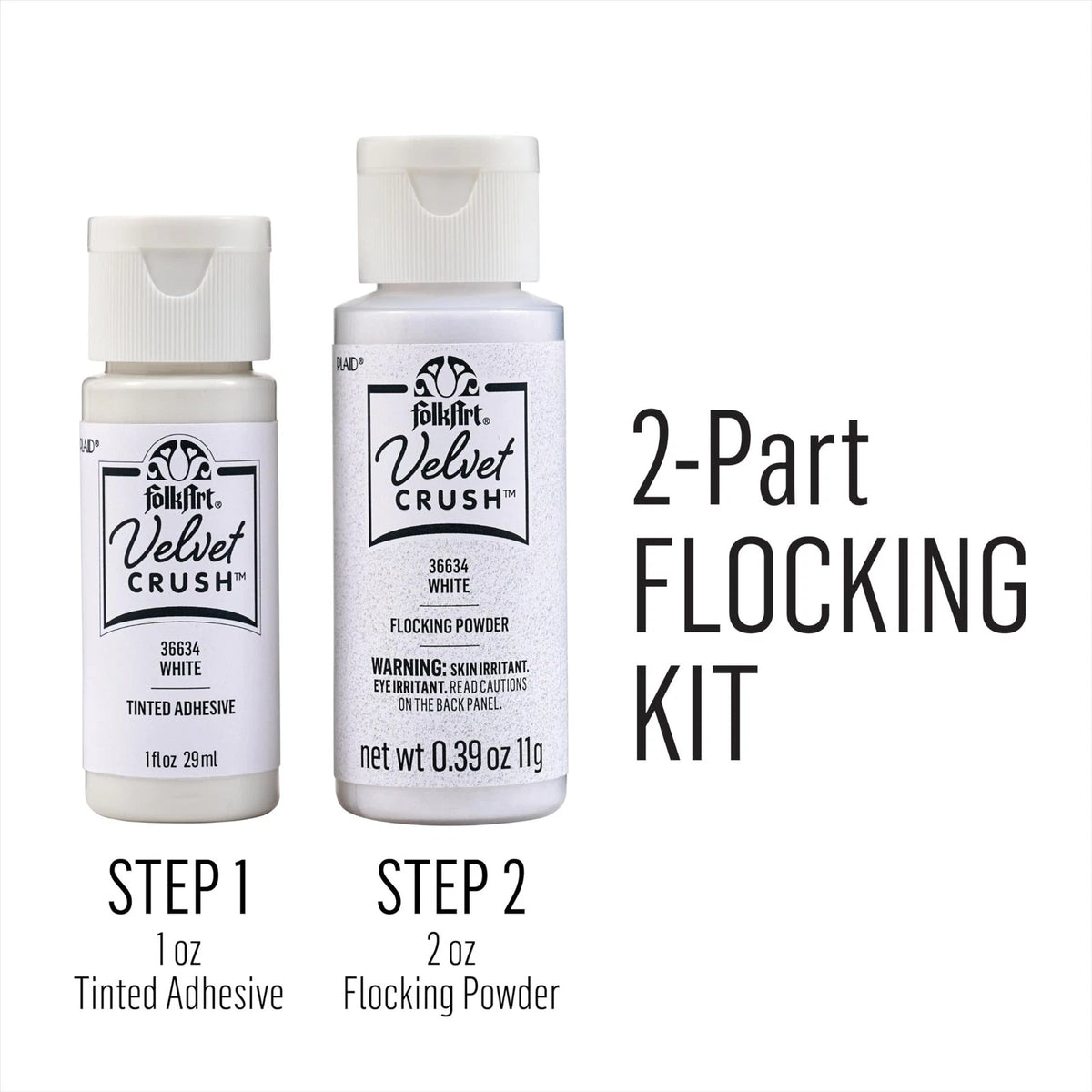 FolkArt Velvet Crush 2 Part Flocking Kit, White