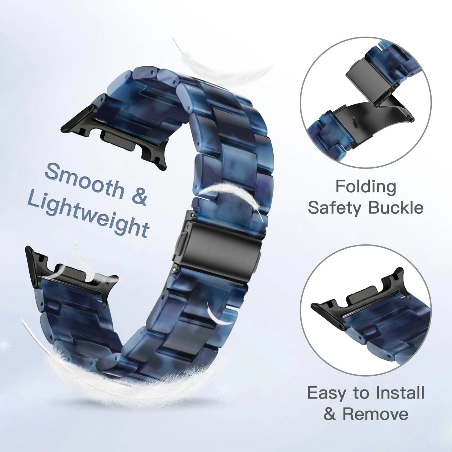 G-ficu Resin Band for Samsung Galaxy Watch 8/8Classic Band, Dark Blue