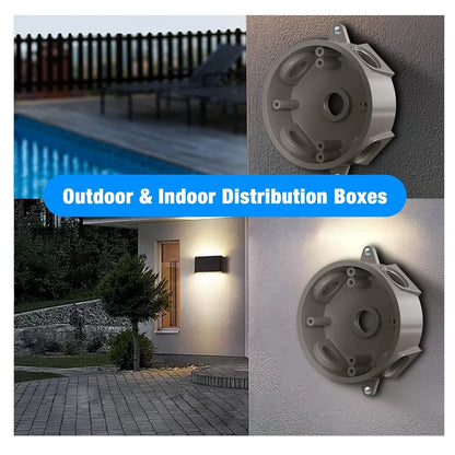 Weatherproof Round Electrical Outlet Box, Box 1PACK, Gray