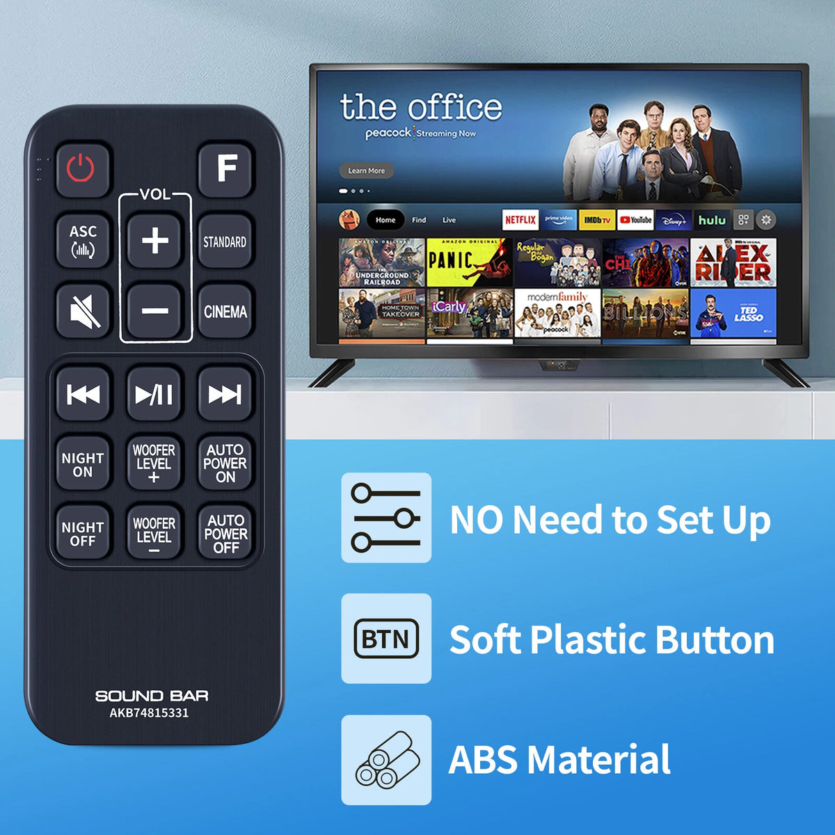 AKB74815331 Remote Control For LG Sound Bar SH2 SH3K SH4 SH4D SHC4 SL4 SPH4B-W