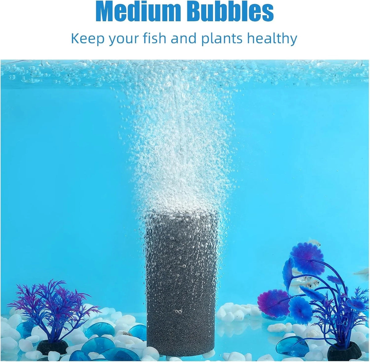 AQUANEAT 4x2 inch Aquarium Air Stones 10pcs, Aerator inch, Grey