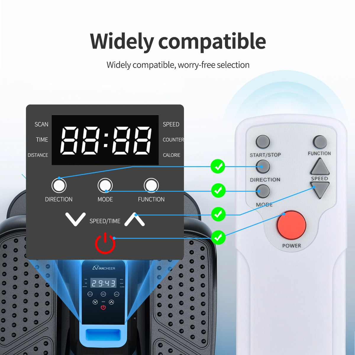For ANCHEER Under Desk Elliptical Machine Replacement Remote Control