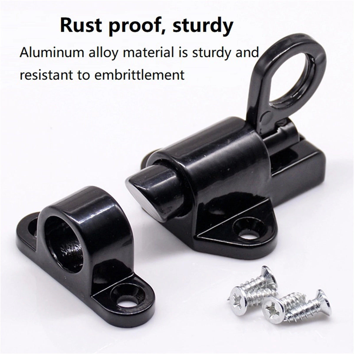 Black Aluminium Alloy Spring Door Lock with Automatic Locking Mechanism E