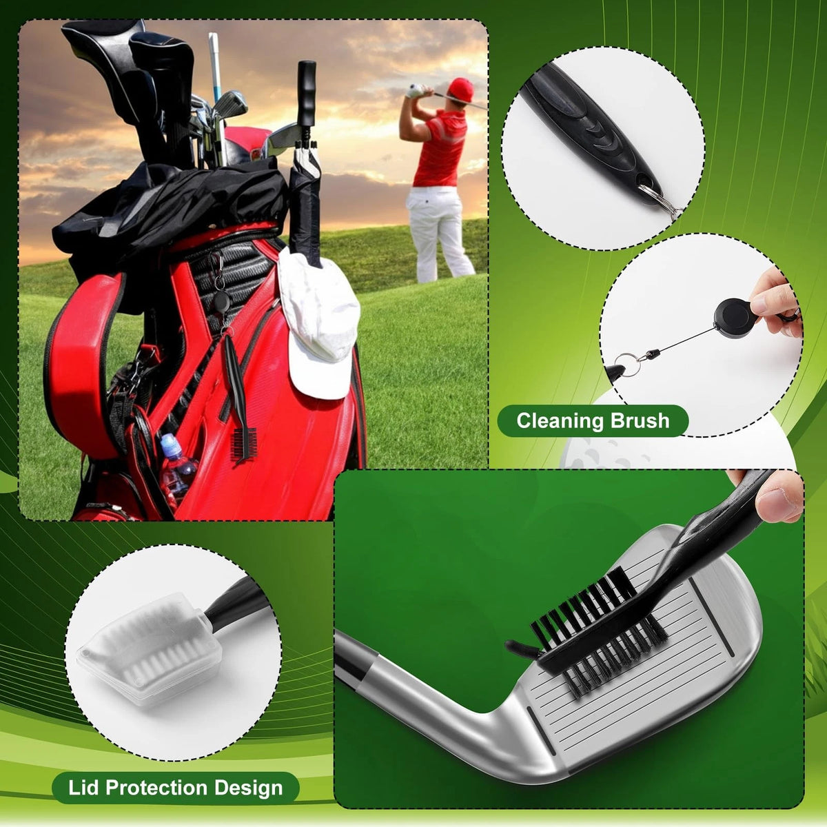 Teyva Daily 7 Pcs Golf Accessories Kit Cleaning Include black