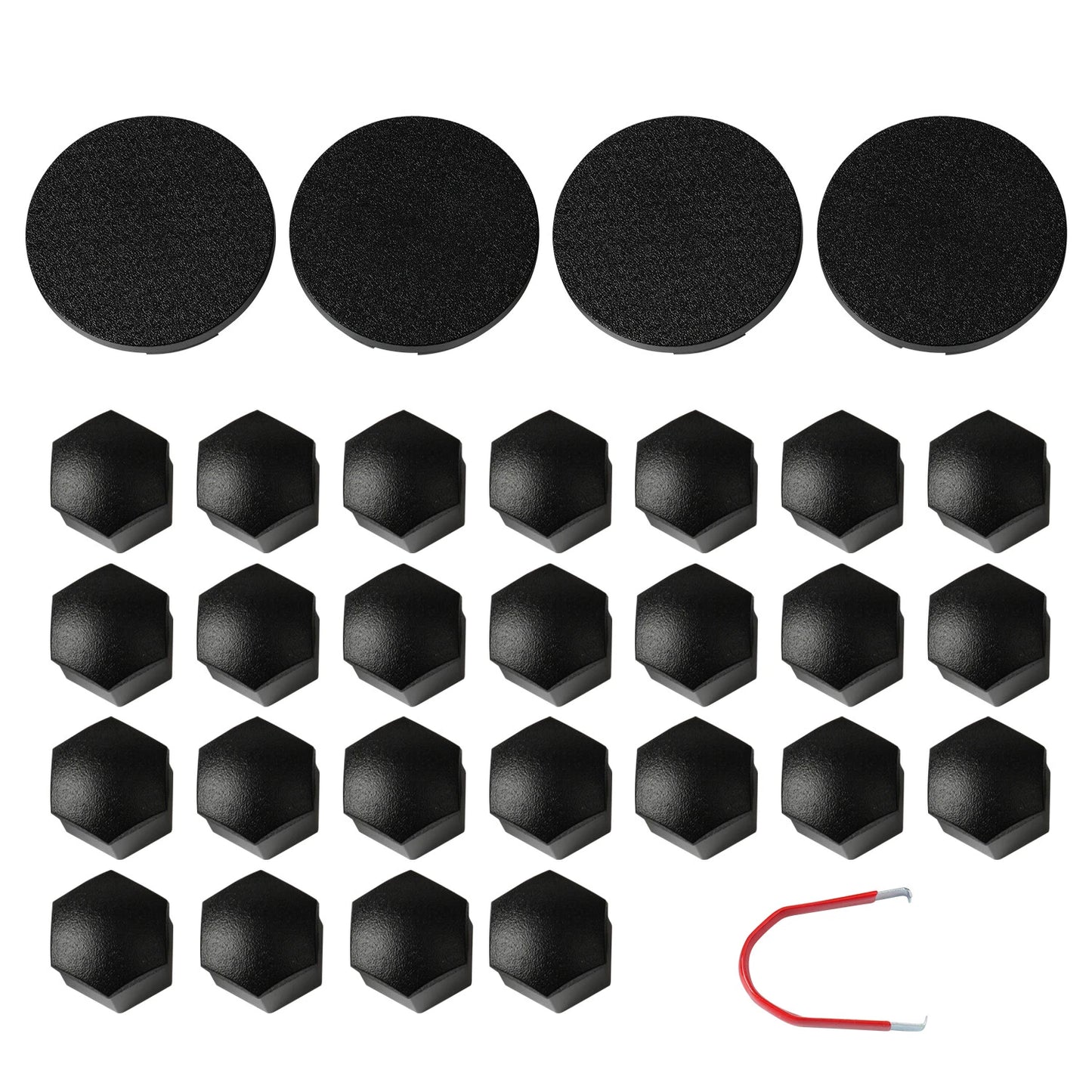 For Tesla Cybertruck Lug Nut Covers & Center Caps (24 Lugs + 4 Caps) Matte Black