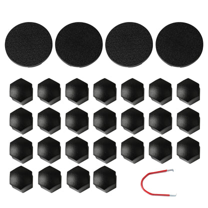 For Tesla Cybertruck Lug Nut Covers & Center Caps (24 Lugs + 4 Caps) Matte Black