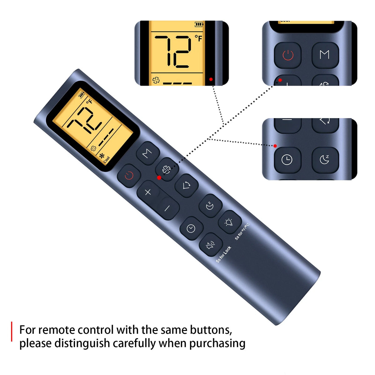 Remote Control For DREO Portable Air Conditioners AC002S AC003S AC318S AC319S