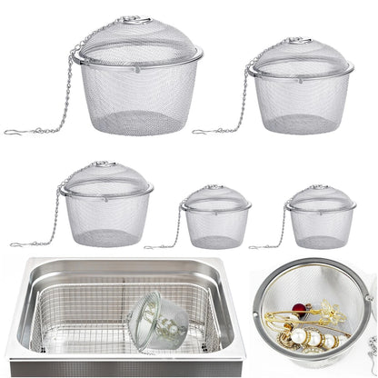 5 Pcs Ultrasonic Cleaner Baskets Stainless Steel Cleaning, 3.4 Inch