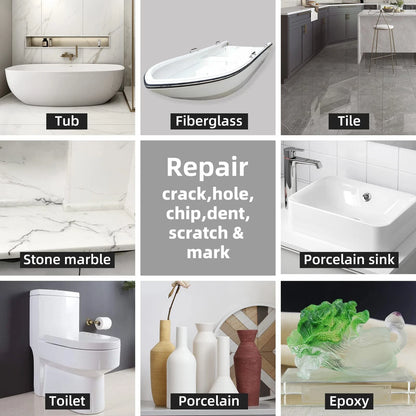 Tub and Fiberglass Shower Repair Kit White Arctic Biscuit Almond Black Bone