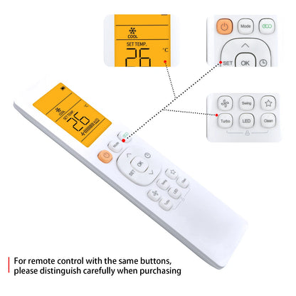 Remote Control For Samsung Pioneer Elgin Midea Senville Air Conditioner