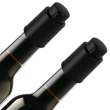[2 PACK] Premium Vacuum Wine Preserver 1.96 x x 3.14inches, Black