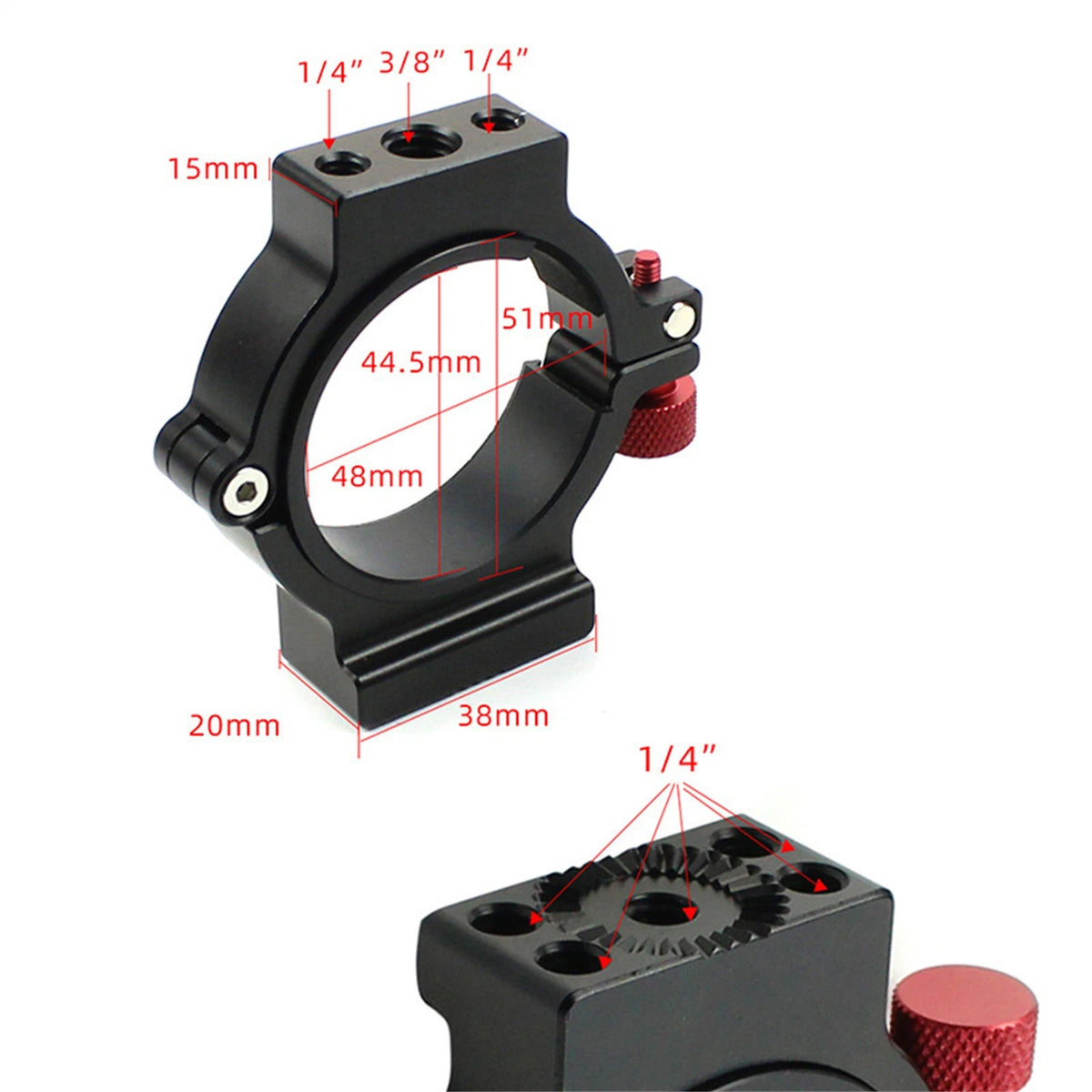 1 PC 1/4 Screw Hole Expansion Ring LED  Light Mounting for Zhiyun Crane 2 Gimbal
