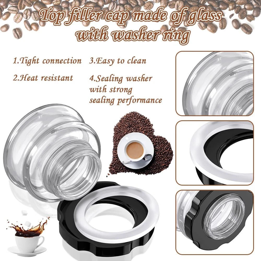 WKZO 60 Cup Coffee Percolator Glass Top Replacement Part Medium, Transparent