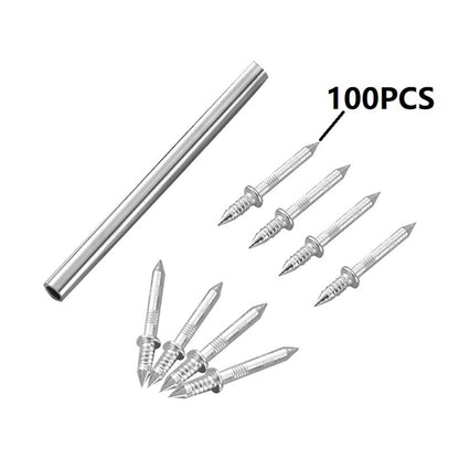 100Pcs  Double-Head Seamless Installation Metal Nail For Skirting Thread