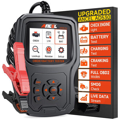 ANCEL AD530 Pro 2-in-1 2-IN-1 upgrade is larger than AD530, Black