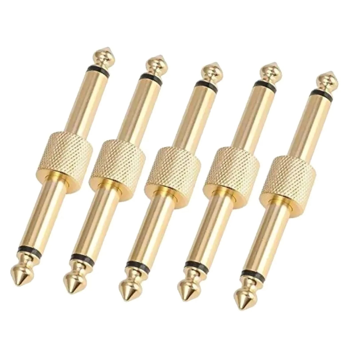 5PCS 6.35 Male to Male Gold Plated audio adapter Support Versatile Usage