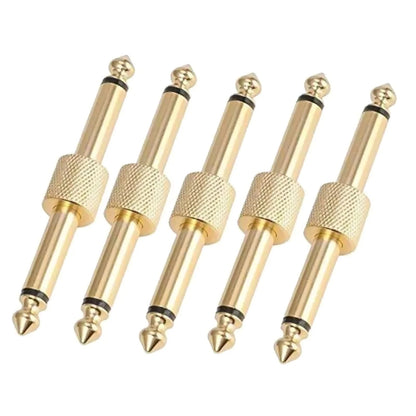 5PCS 6.35 Male to Male Gold Plated audio adapter Support Versatile Usage