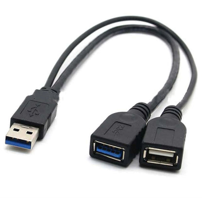 USB 3.0 1 To 2 Data Cable Male to Female Extension Charging Adapter Converter