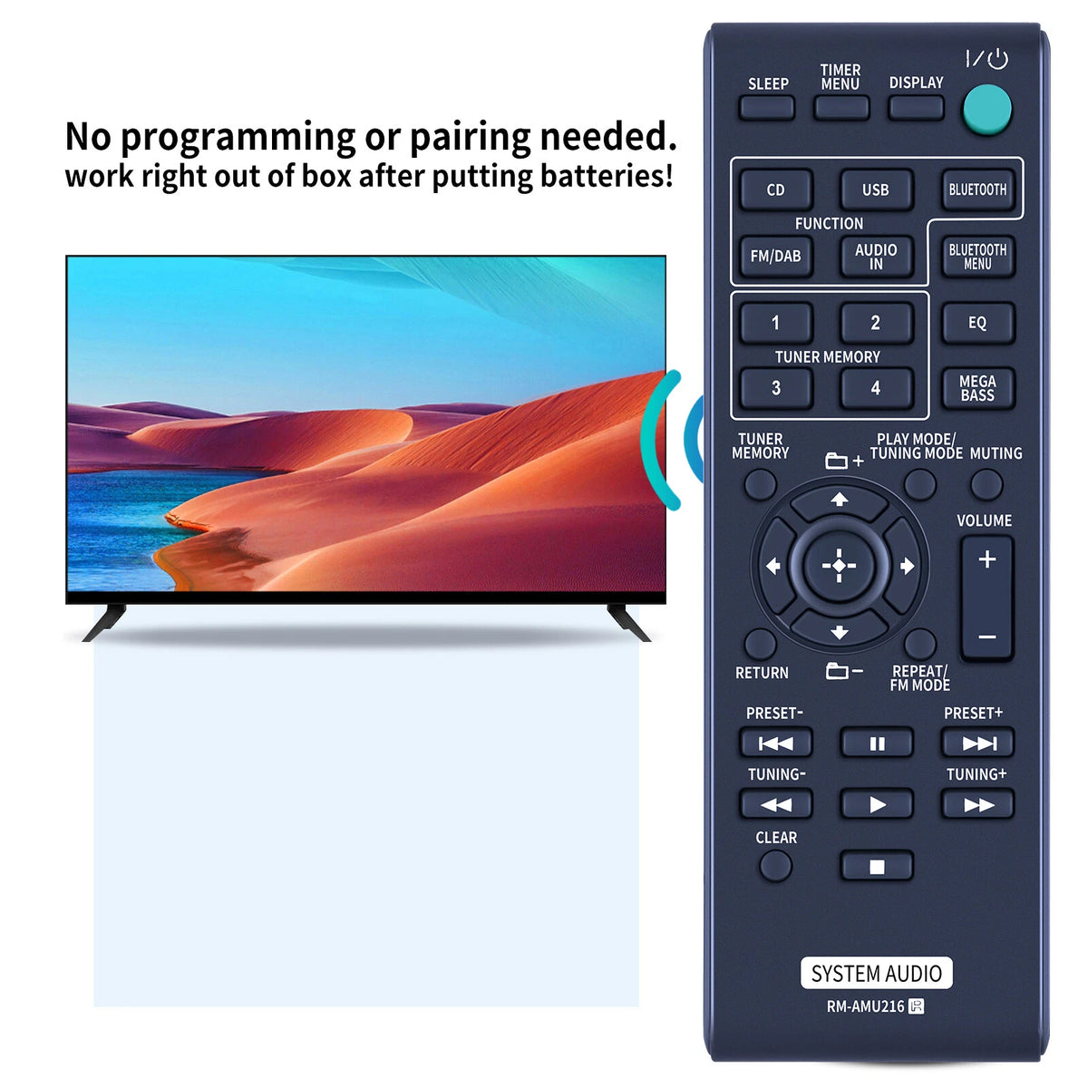 RM-AMU216 Remote Control For Sony Audio Micro System CMT-SBT20 HCD-SBT20
