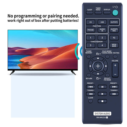 RM-AMU216 Remote Control For Sony Audio Micro System CMT-SBT20 HCD-SBT20