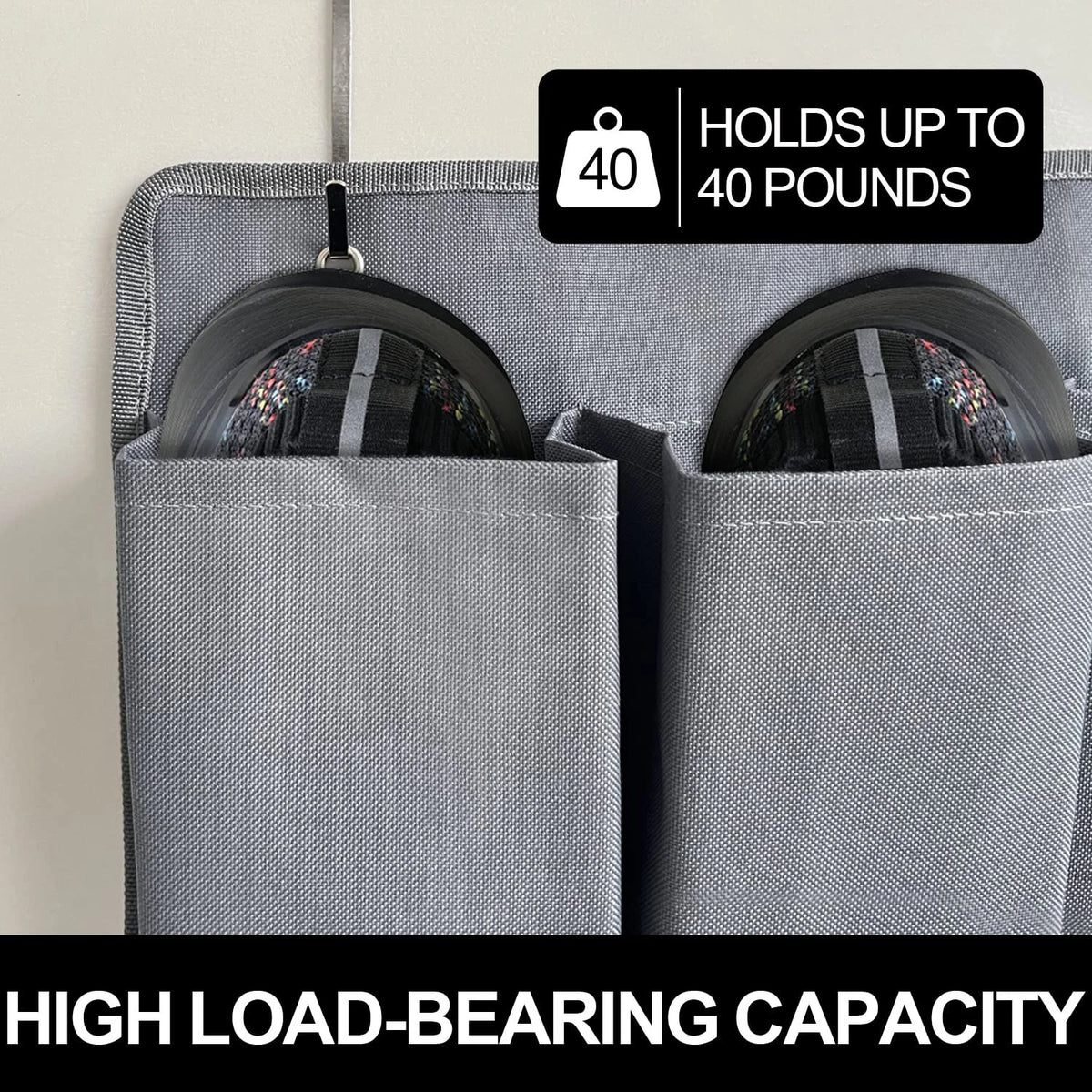 RVZONE RV Shoe Pockets 10 Heavy Hanging Bedside Storage Medium, Grey