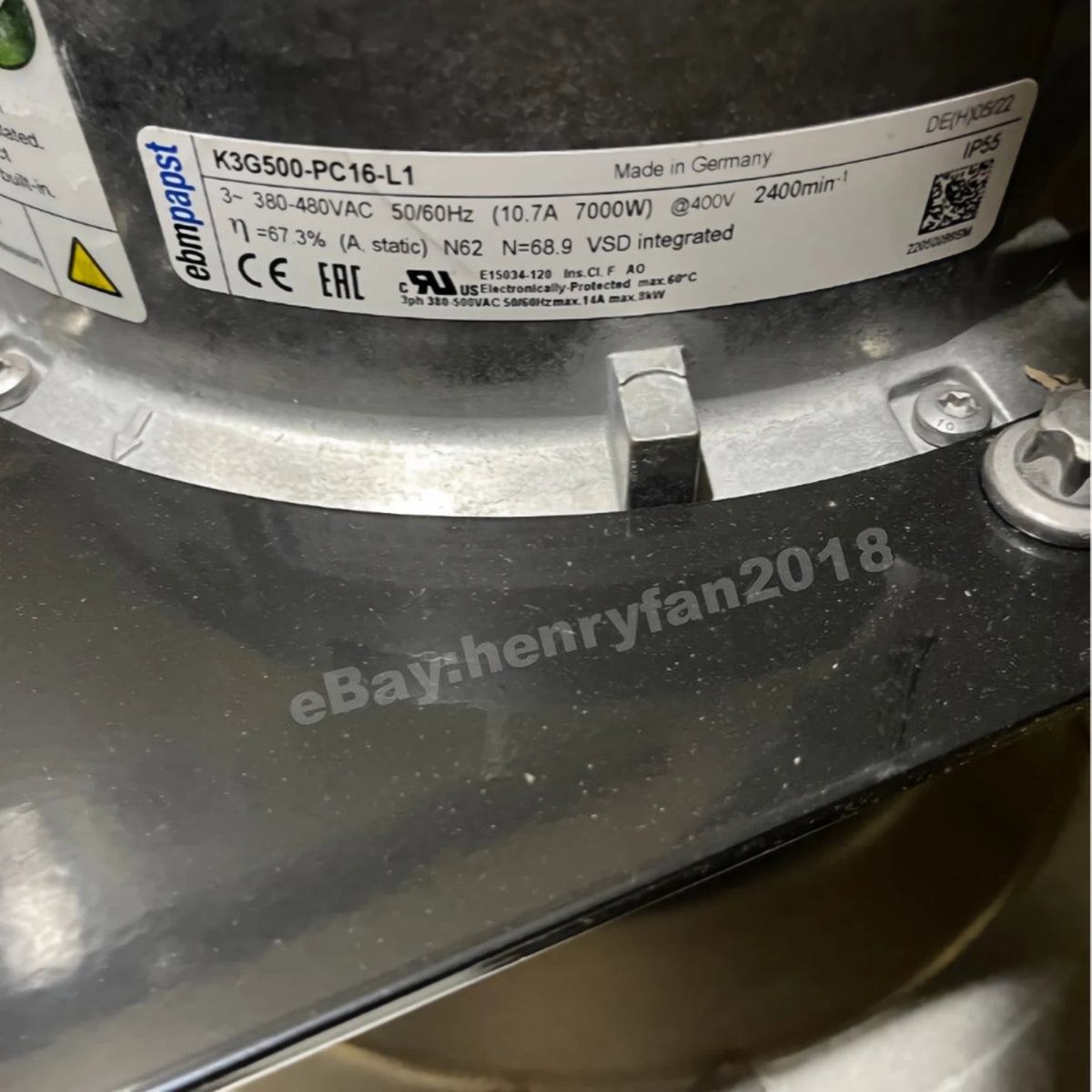 K3G500-PC16-L1 for ebmpapst AC 400VAC Centrifugal Fan For  Cabinet Cooling