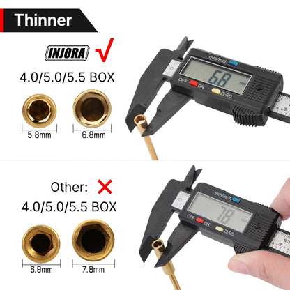 INJORA Short Handle Hex Screwdriver Nut Driver Tools 1/18 1/24 Small, Black