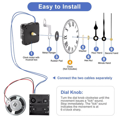 Quartz Wall Clock Movement Mechanism Hands Repair Tool Kit Set DIY Clock Parts
