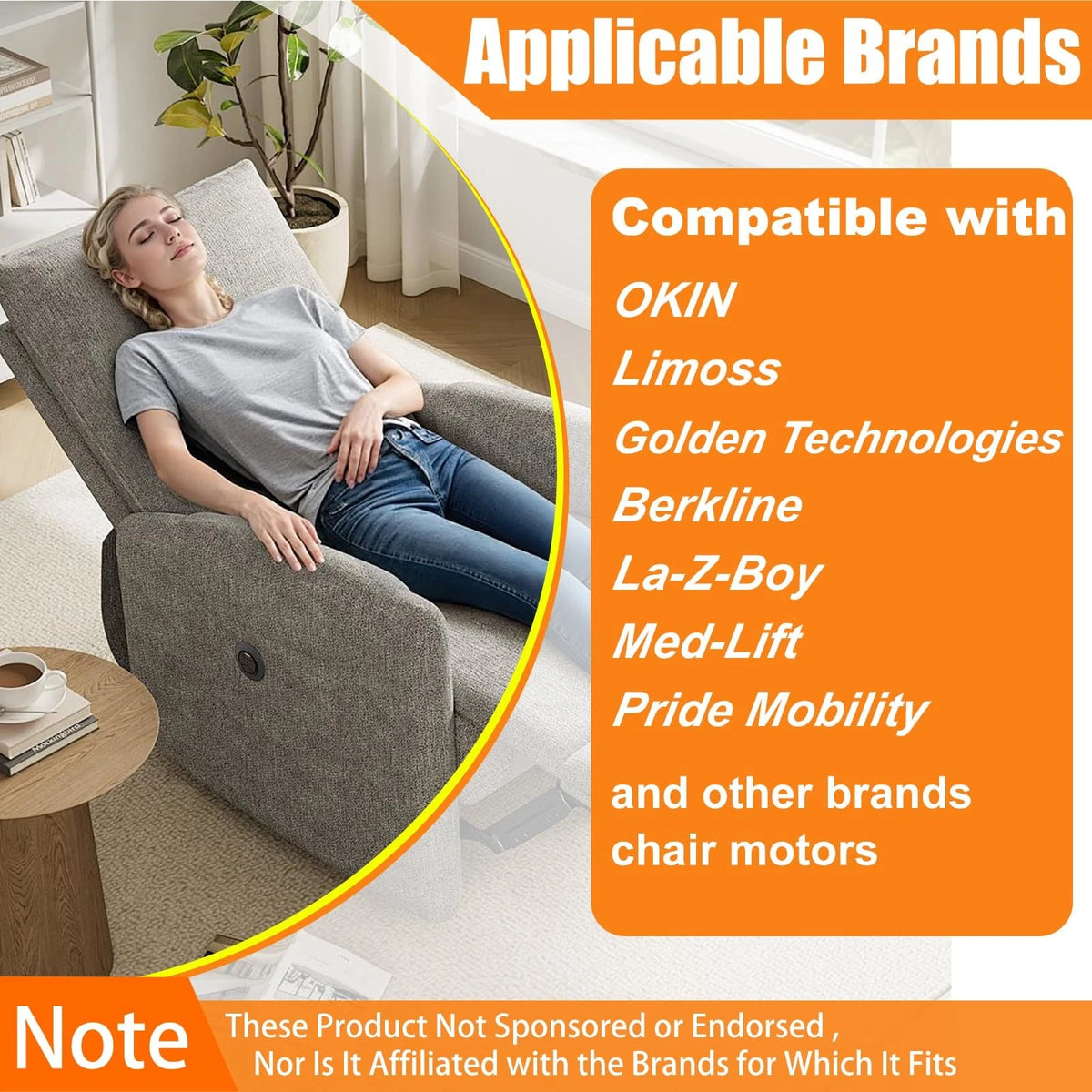 Swess Recliner Switching with 2 Button 5 Pin Plug for Electric Sofa 1, Black