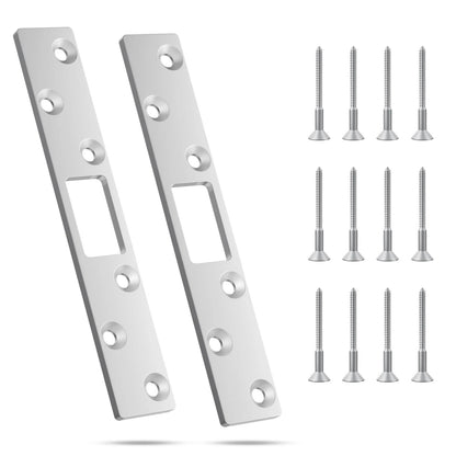 RO6G 72001 Brushed Satin Nickel Lock Short Strike Plate with 12 Silver