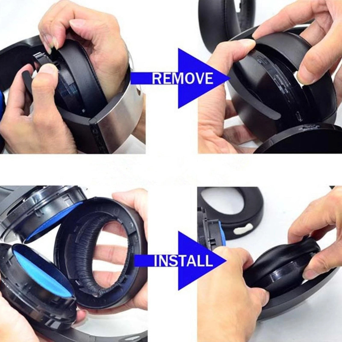 Sponge Ear Pads Cushion Cover for PlayStation 4 PS4 Platinum Wireless Headset D