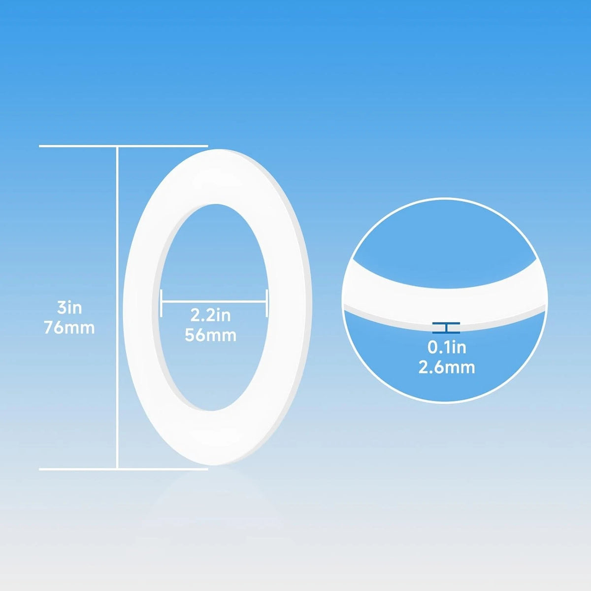 (6pcs) Spa Hot Tub Pump Heater Union Gasket/O-Ring, 2.2" ID, 3" OD, White