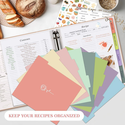 Lanpn Recipe Binder 8.5x11 3 Ring Kit, Waterproof 8.5 x 11 inches, Oat