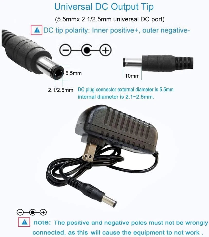 12.6V 2A AC/DC Adapter Wall Charger 100-240 AC to DC 12.6volt 2A, Black