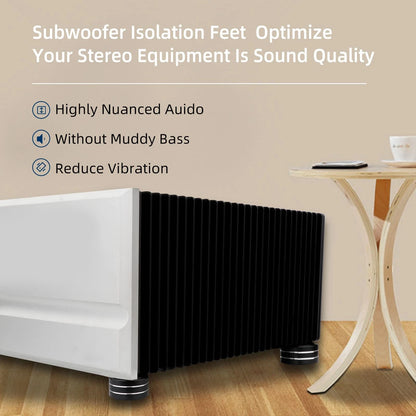 Monosaudio 4Pcs 40x20mm Speaker Isolation Feet Single-sided 3M Black