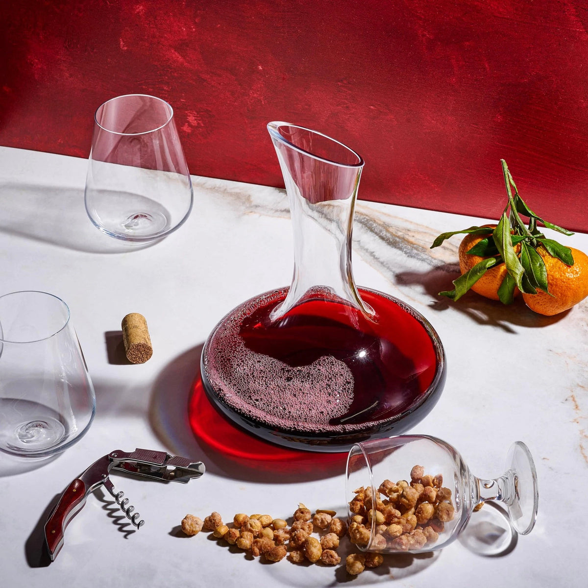 Large Elegant Red Wine Decanter Aerator Pourer -  Hand Blown bv2