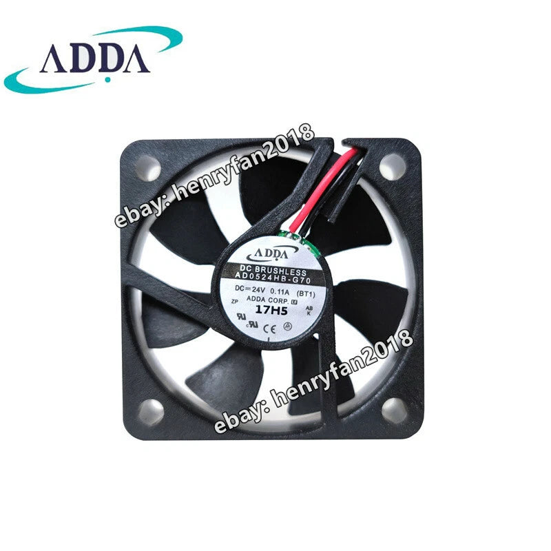 ADDA AD0524HB-G70 Axial Fan DC 24V 0.11A 50*50*10MM 2-wires Slient Cooling Fan