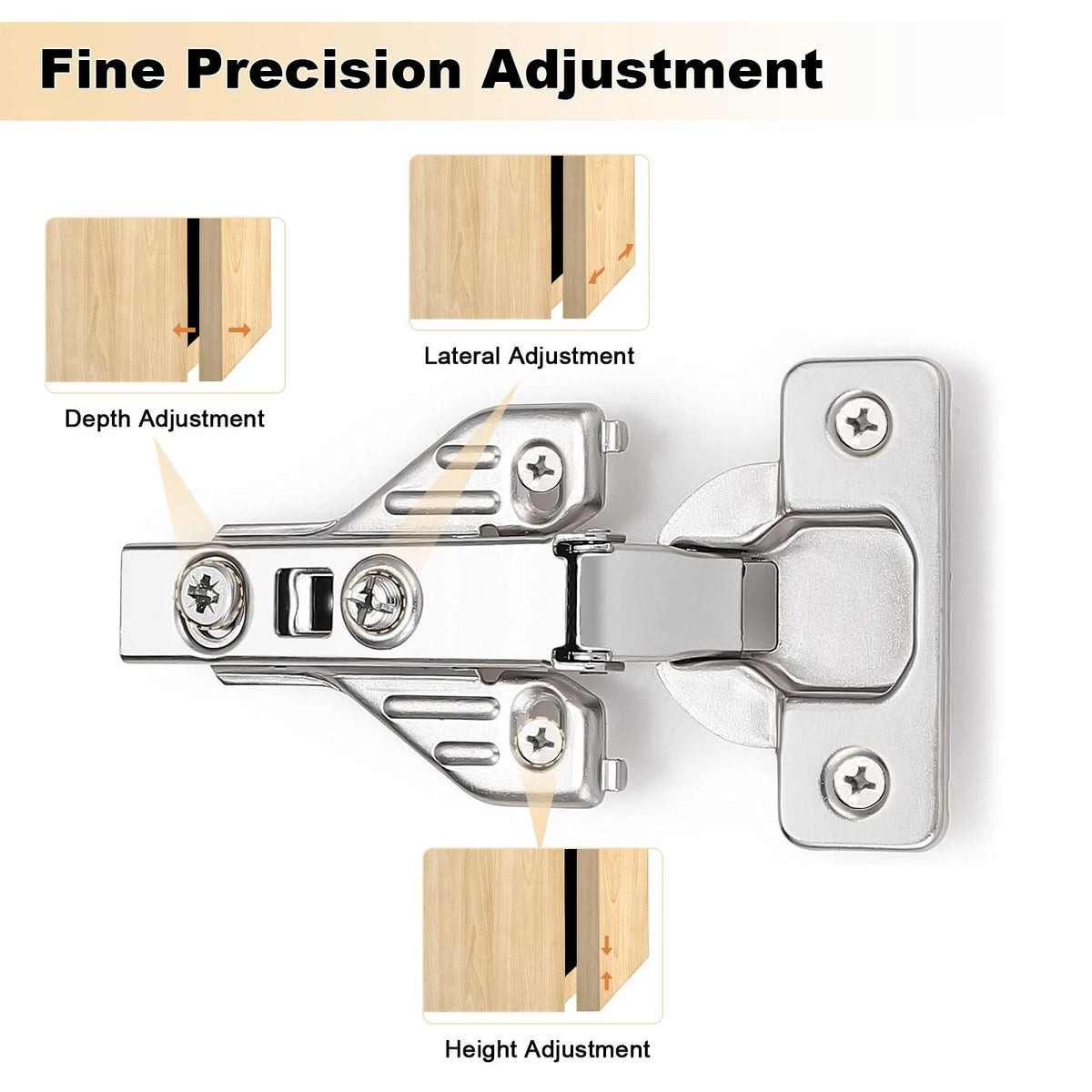 Probrico Full Overlay Soft Closing Clip On Face Frame Mounting 1 Pair, Nickel