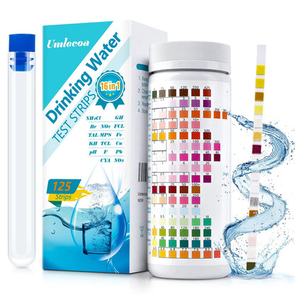 Umlecoa 16 in 1 Premium Water Test Kit - 125 Home Quality 16 IN 1