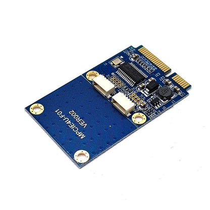 1Pcs Mini PCI-E PCI Express to 5 Pin Dual USB 2.0 Adapter Riser Expansion Card n