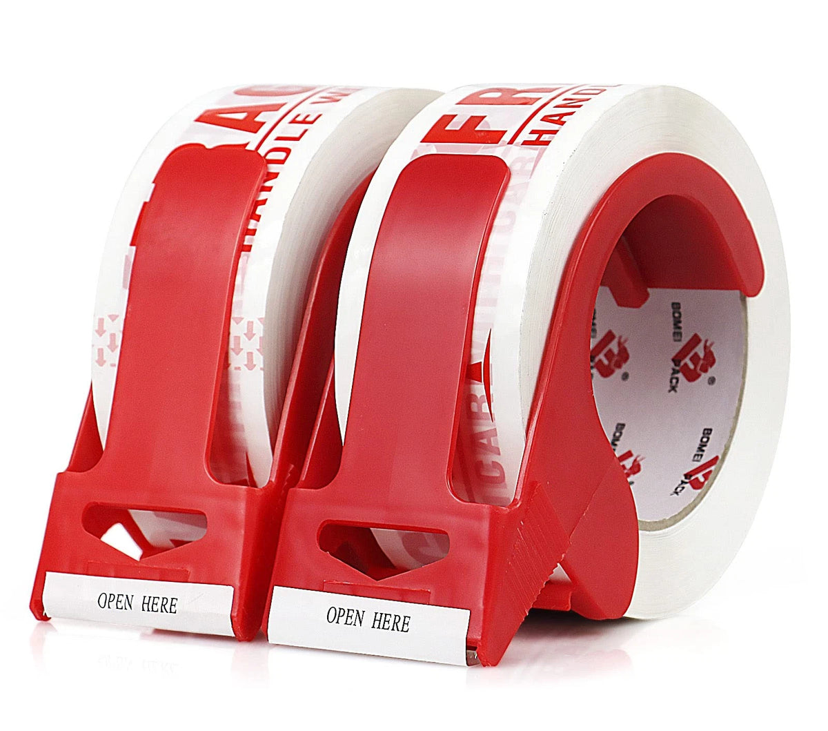 BOMEI PACK Fragile Tape 2 Inch x 330 Feet (110 Yards) 2 x 330 Feet, Red