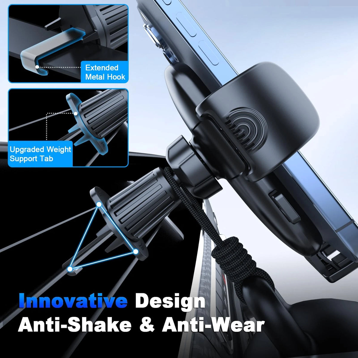 [2026 ] Car Phone Holder for Vertical/Horizontal Compact, Black