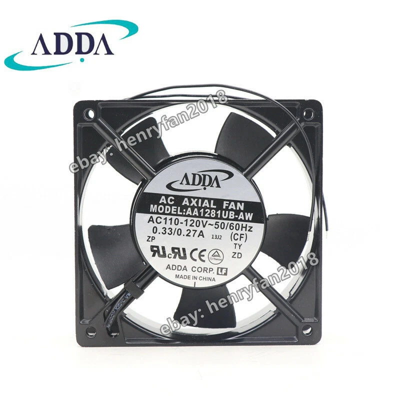 ADDA AA1281UB-AW Axial Fan 110/120V 0.33/0.27A 120*120*38MM Cabinet Cooling Fan