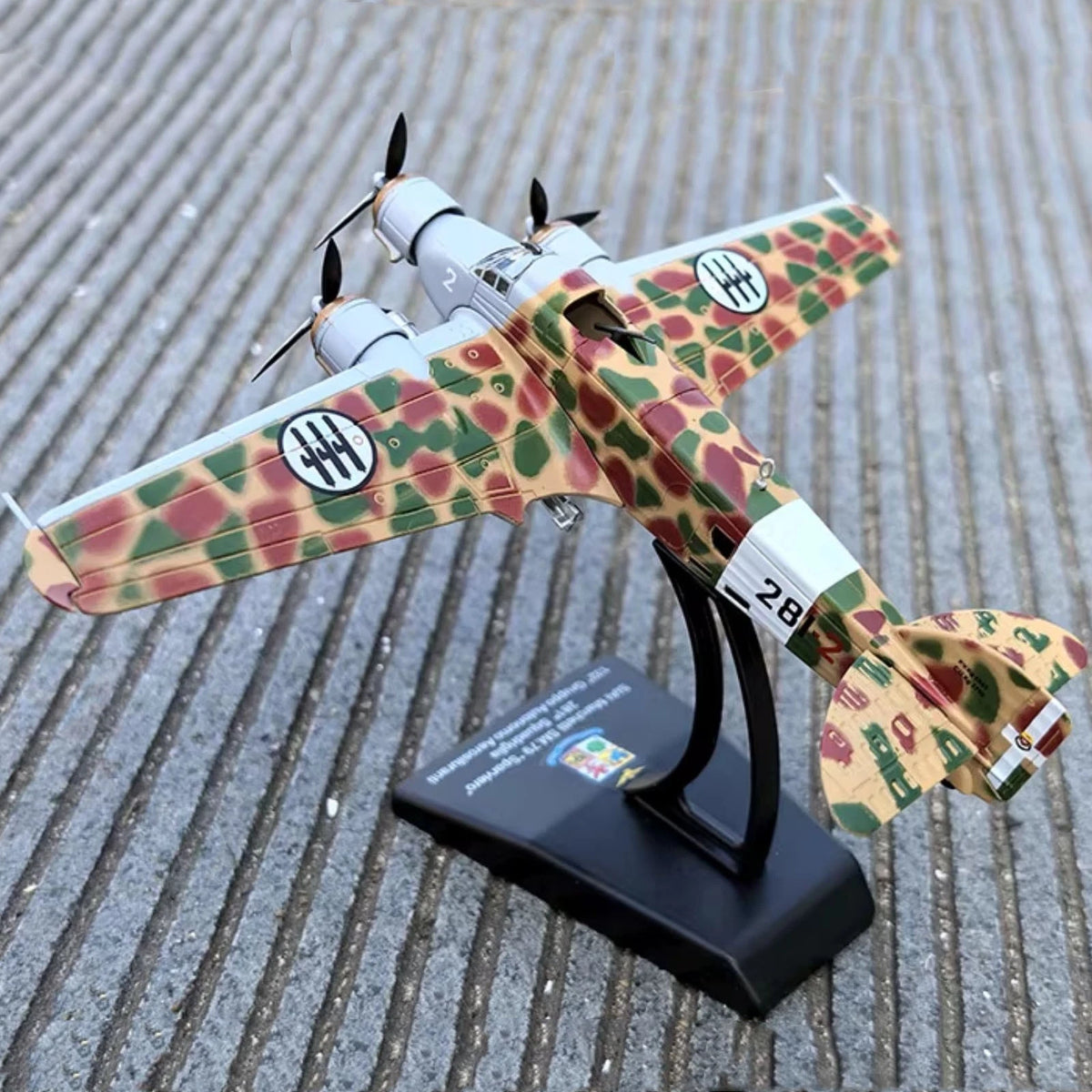 11cm Long 1/144 Scale Diecast SM.79 Sparviero Bomber Model Aircraft Toy